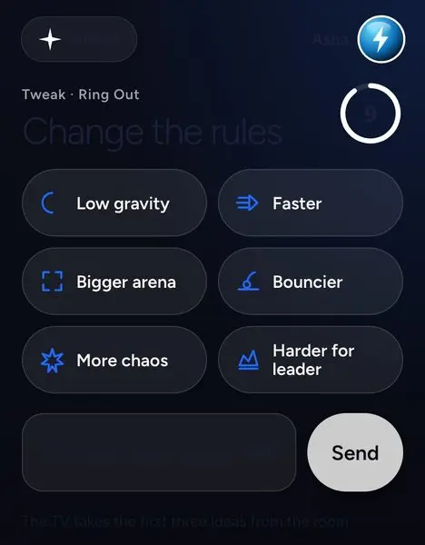 Phone tweak screen with chips like Low gravity and More chaos